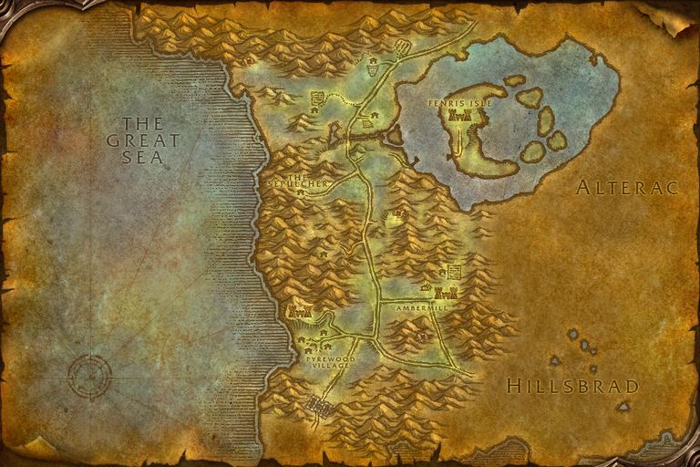 The Silverpine Forest map from World of Warcraft: Forever