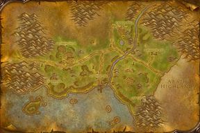 The Hillsbrad Foothills map from World of Warcraft: Forever