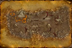 The Burning Steppes map from World of Warcraft: Forever