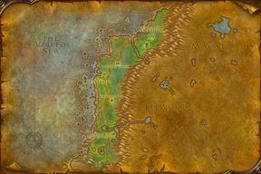 The Darkshore map from World of Warcraft: Forever
