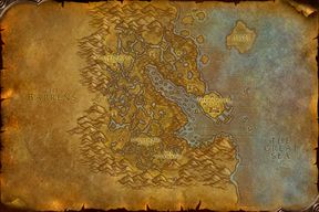 The Dustwallow Marsh map from World of Warcraft: Forever